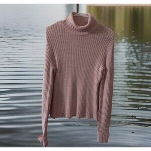 Y2K GASCO (Great American Sweater Co)SzM Barbie Pink Soft Turtleneck Sweater USA